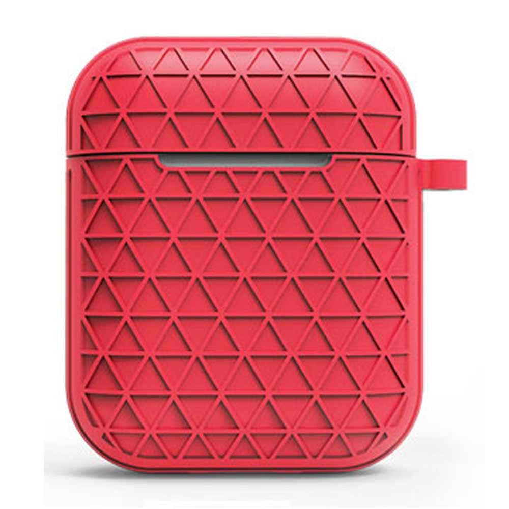Net Mesh Design Hybrid Protective Case Cover for Apple Airpods 2 / 1 (RED)
